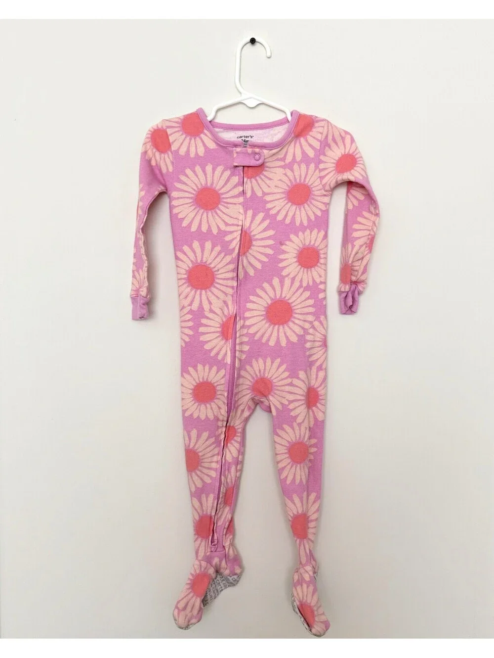 Carter's Baby Girl Daisy Footed Pajamas 24M